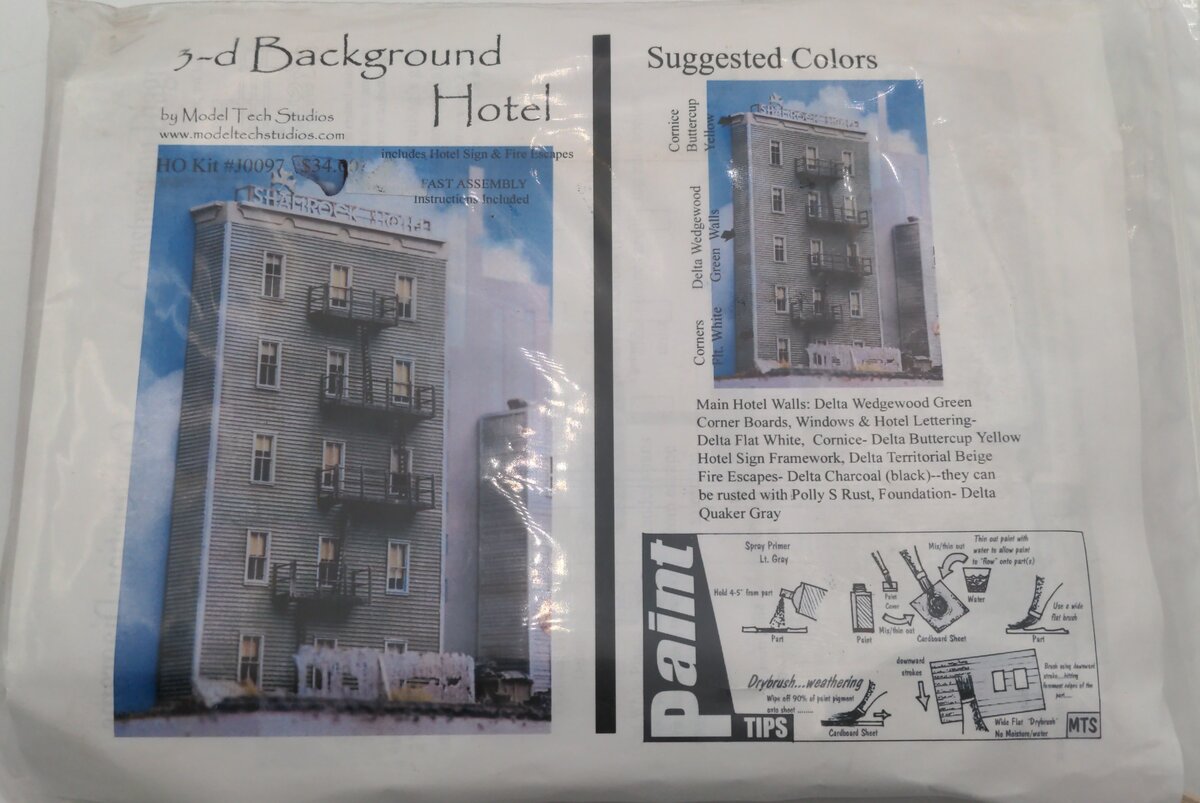 Model Tech Studios J0097 HO 3-d Background Hotel