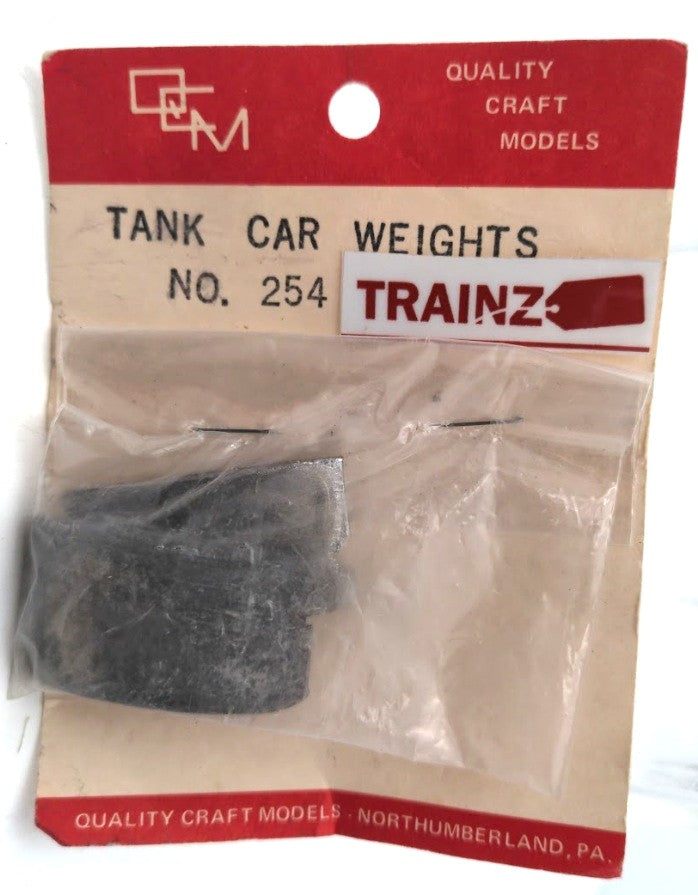 Quality Craft 254 HO Scale Tank Car Weights White Metal (Pack of 2)