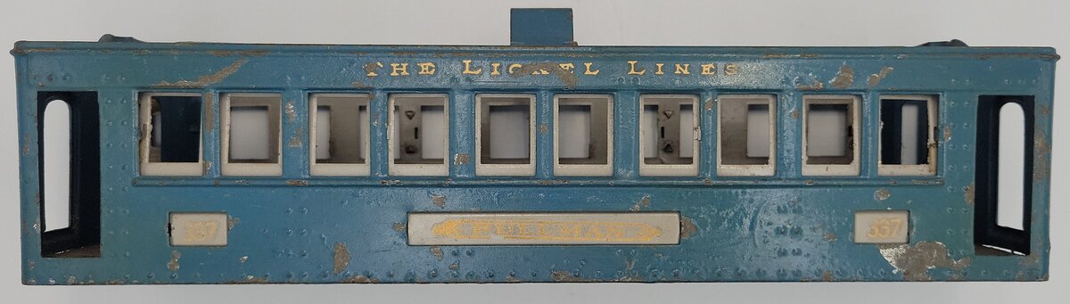 Lionel 337-38 Blue Standard Gauge Passenger Pullman Car Frame and Shell