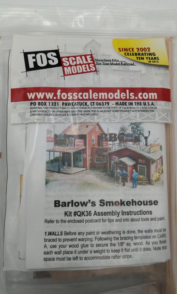 FOS QK36 HO Barlow's Smokehouse Building Kit