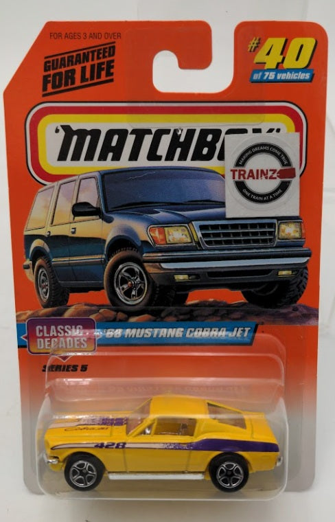 Matchbox 01740 1:64 1997 Classic Decades Yellow '68 Mustang Cobra Jet # 40 of 75
