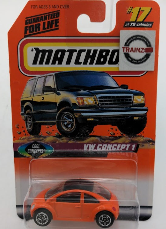 Matchbox 1717 Cool Concepts Orange W/Black Top VW Concept 1 # 17 of 75 Vehicles