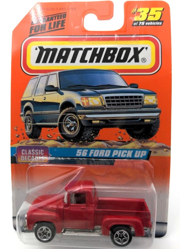 Matchbox 01735 1:65 Classic Decades Red 56 Ford Pick Up # 35 of 75 Vehicles