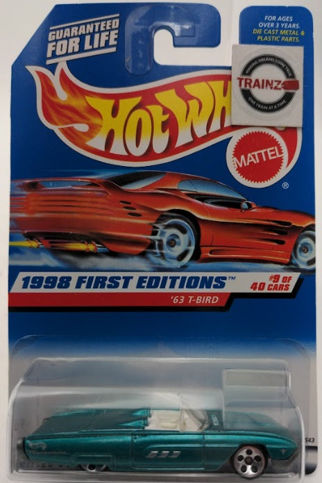 Mattel 18543 1:64 1998 First Edition Metallic Green '63 T-Bird Convertible