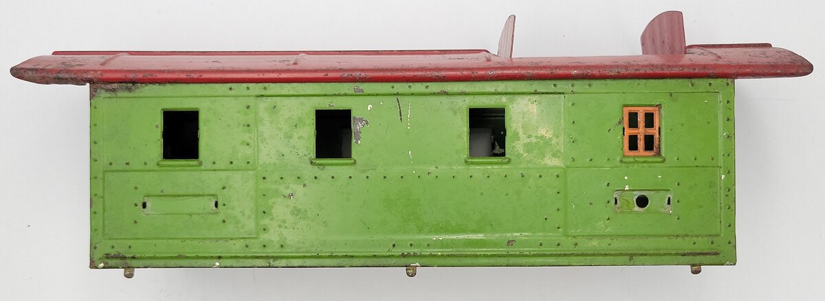 Lionel 517-8 Green and Orange Tinplate Cupola Caboose Shell with Red Roof