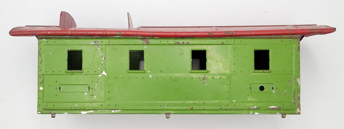 Lionel 517-8 Green and Orange Tinplate Cupola Caboose Shell with Red Roof