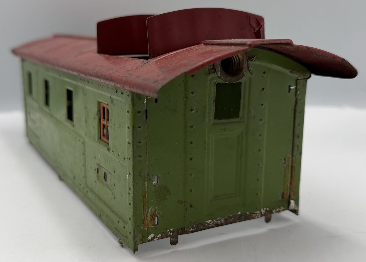 Lionel 517-8 Green and Orange Tinplate Cupola Caboose Shell with Red Roof
