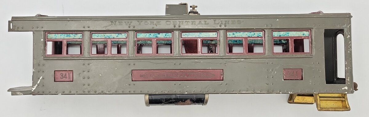 Lionel 341-1 Olive Green Pullman Observation Car Body with Interior Light