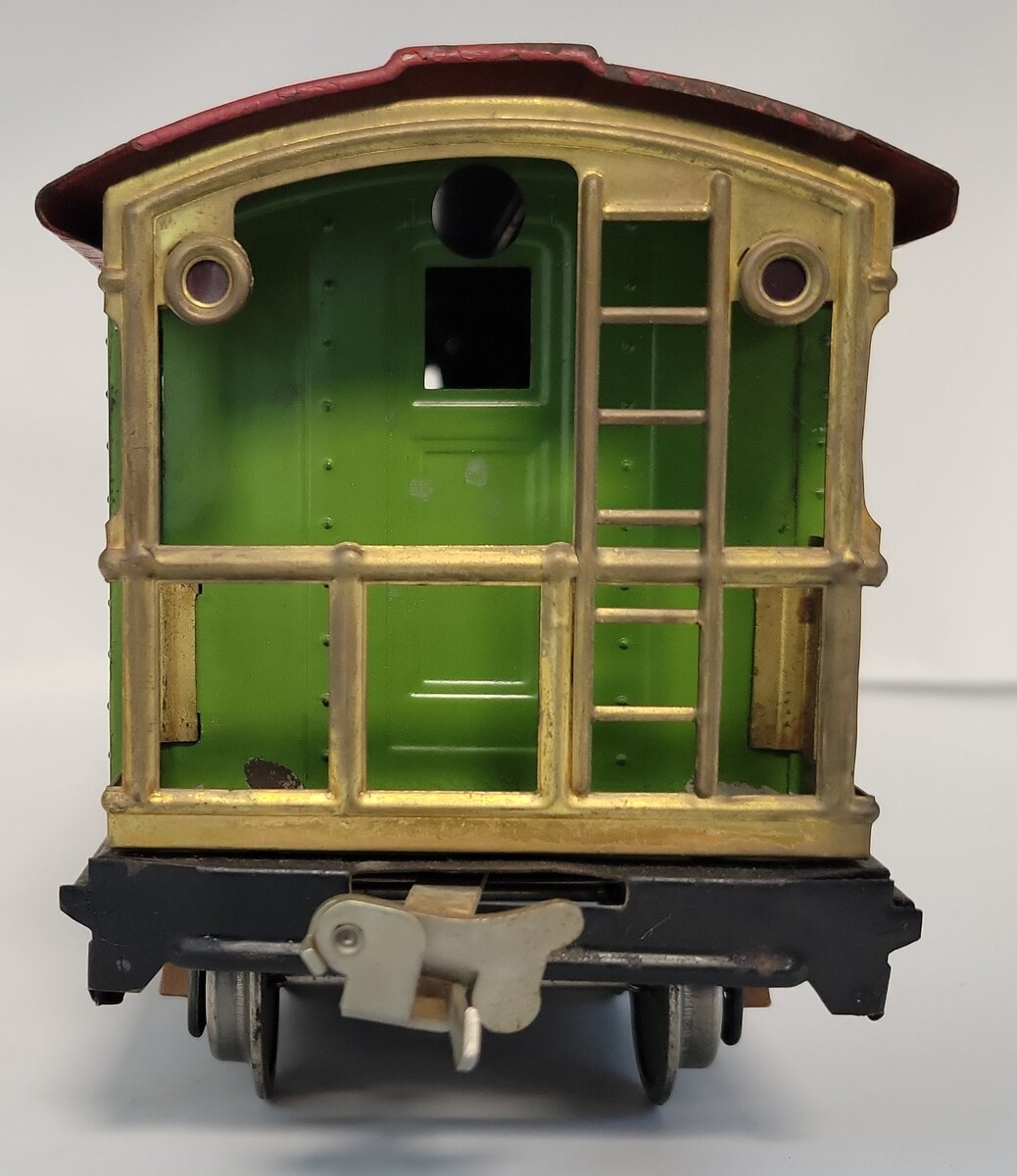 Lionel 517-101 Green and Orange Tinplate Cupola Caboose Shell with Trucks & Roof