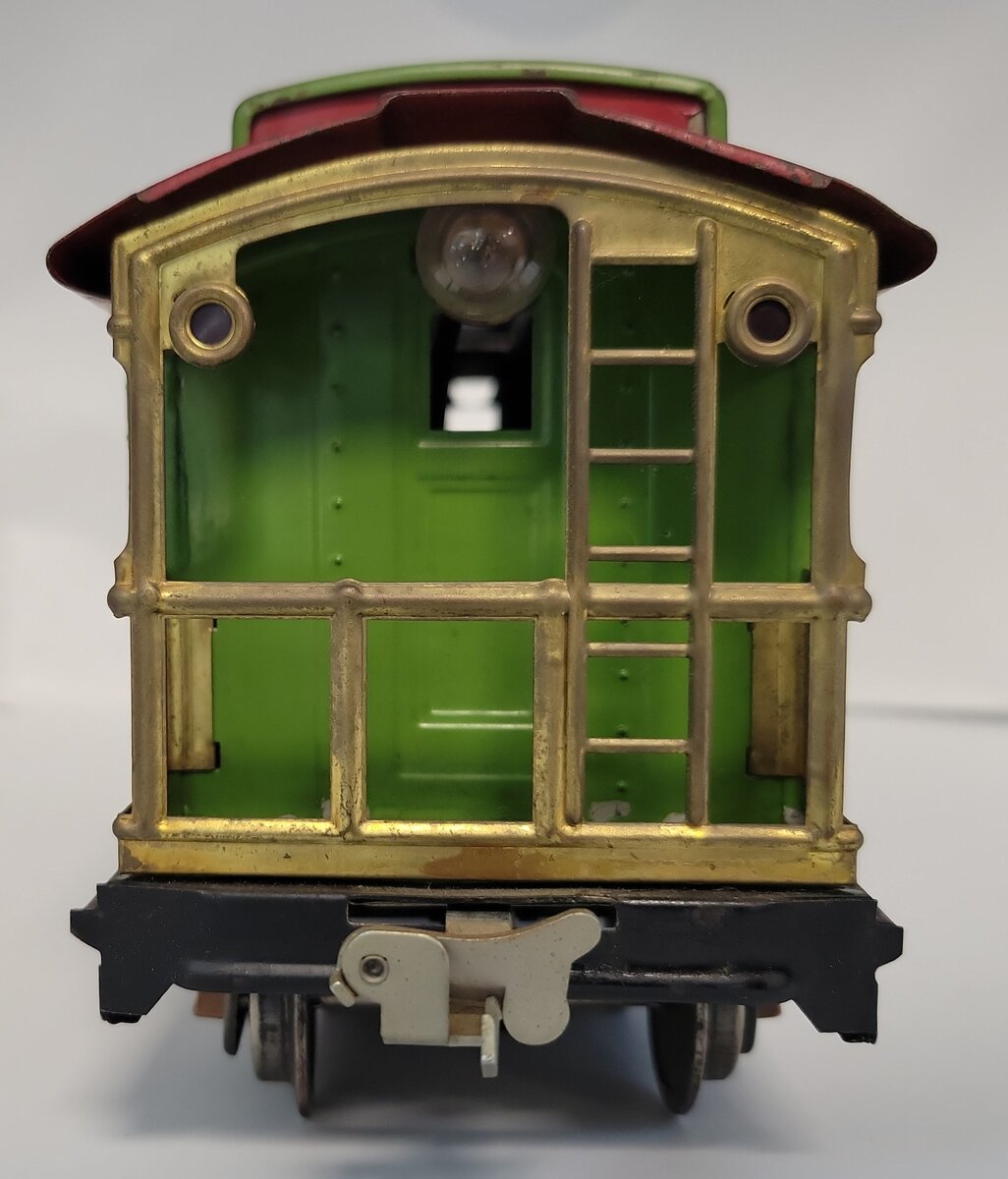 Lionel 517-101 Green and Orange Tinplate Cupola Caboose Shell with Trucks & Roof