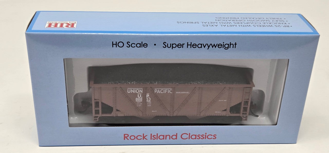 Rock Island Hobby 032209 HO Union Pacific 36' 2 Bay Hopper with Coal Load #88853