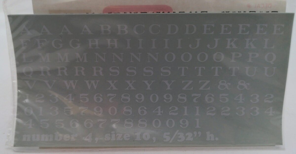 Walthers 934-804110 White Railroad Roman # 4 Alphabets & Numbers