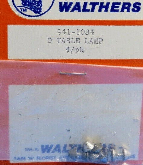 Walthers 941-1084 O Scale Table Lamps Unpaintyed Metal Accessories (Pack of 4)