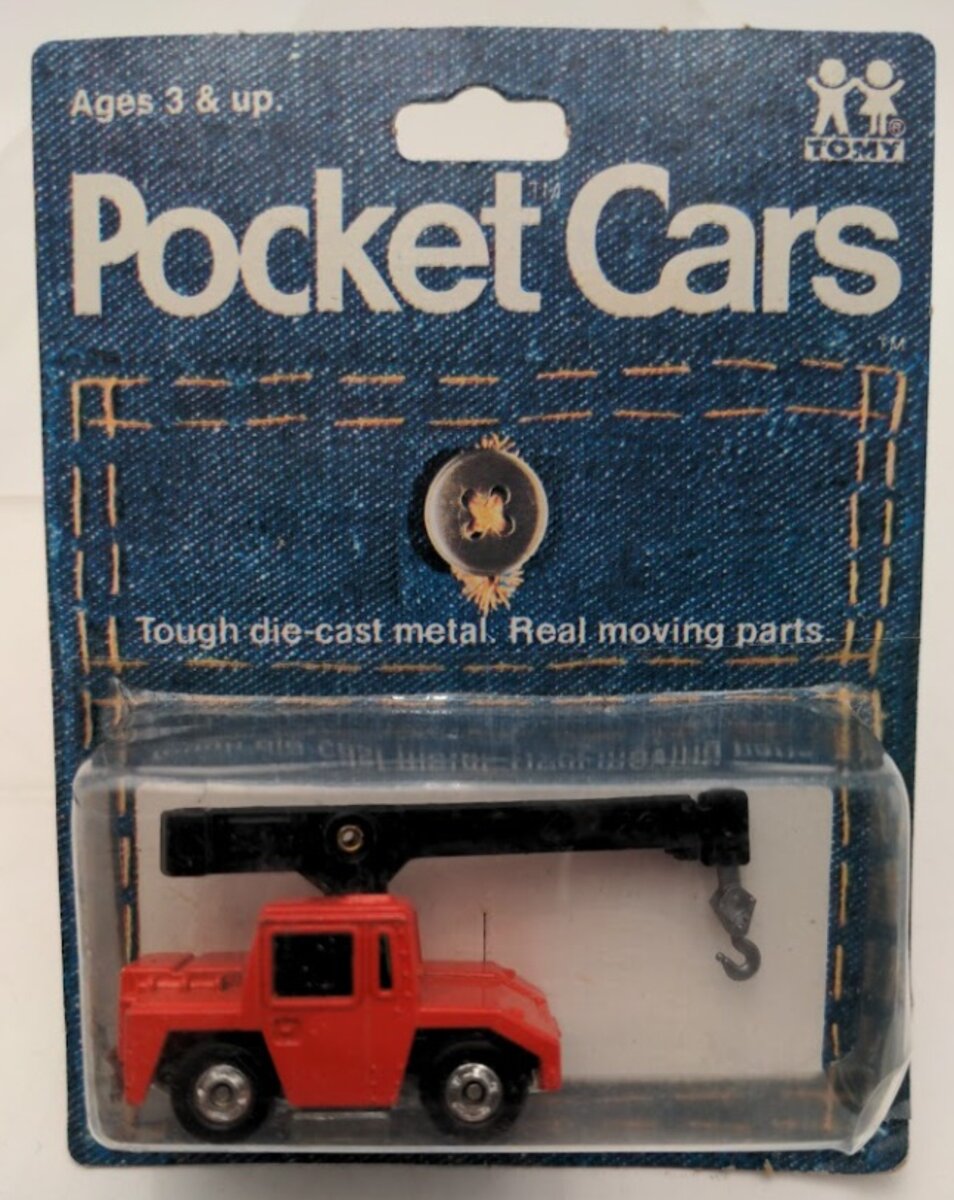 Tomy 033 Pocket Cars Orange/Black Crane Diecast Metal