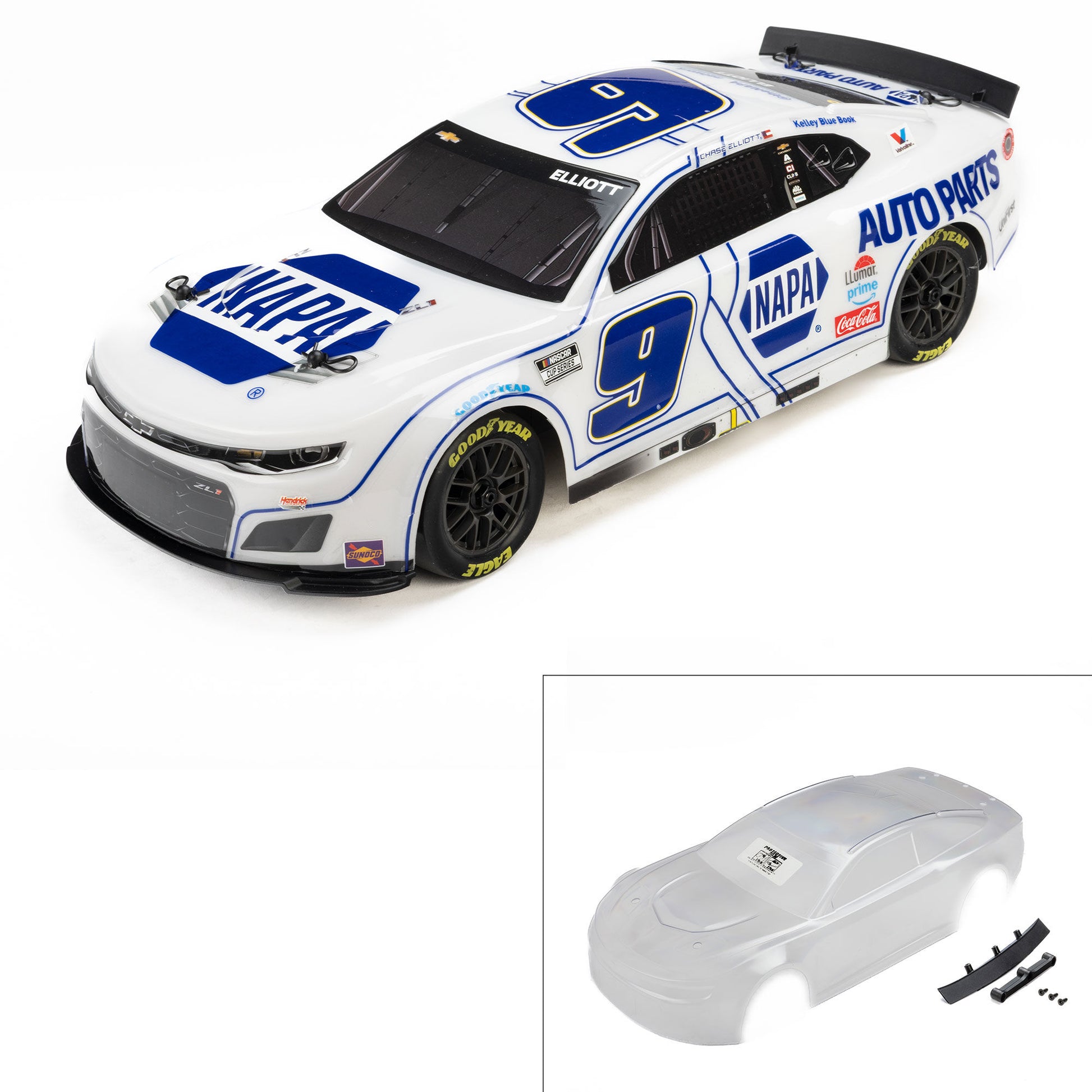 Pro-Line Racing 371722 1:12 Losi NASCAR Chase Elliott #9 NAPA DIY Clear '25 Body
