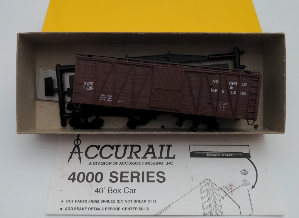 Accurail 4007 HO Norfolk & Western 40' Outside-Braced Wood Boxcar Wood Ends Kit