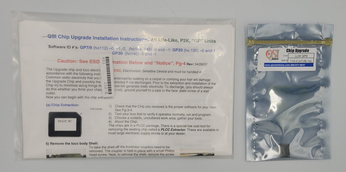 QSI 112-0 HO Scale Life-Like GP9 Quantum Chip Upgrade