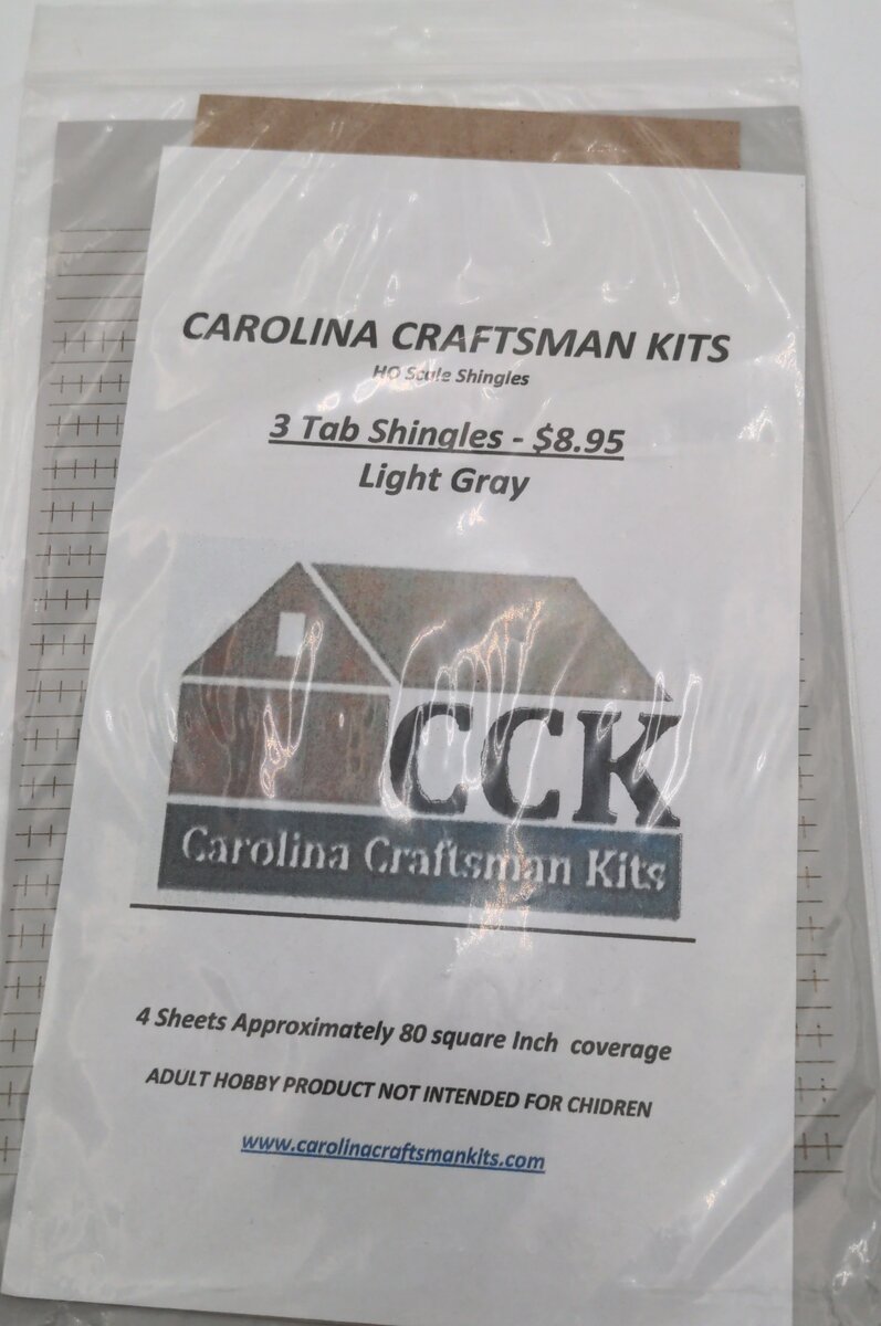 Carolina Craftsman HO 3 Tab Shingles Light Gray