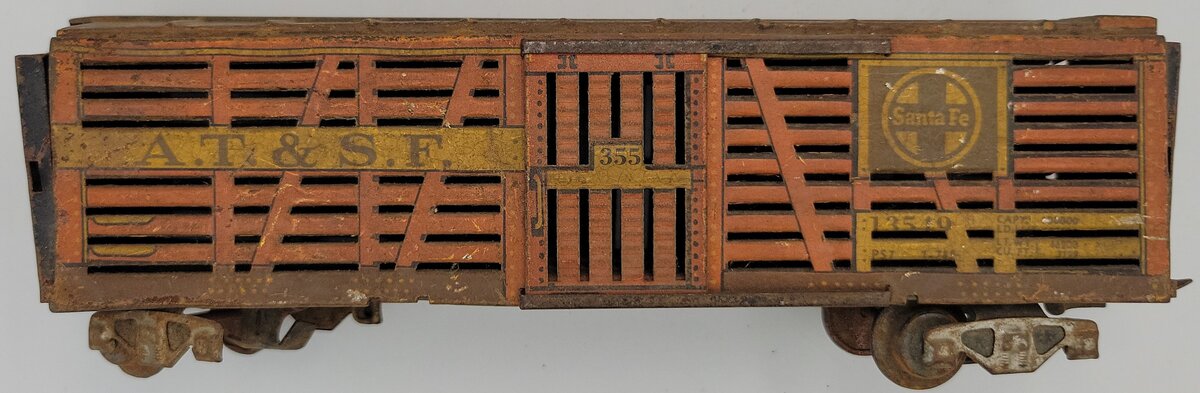 Marx MX-234 O Gauge Tinplate Santa Fe Cattle Car #355