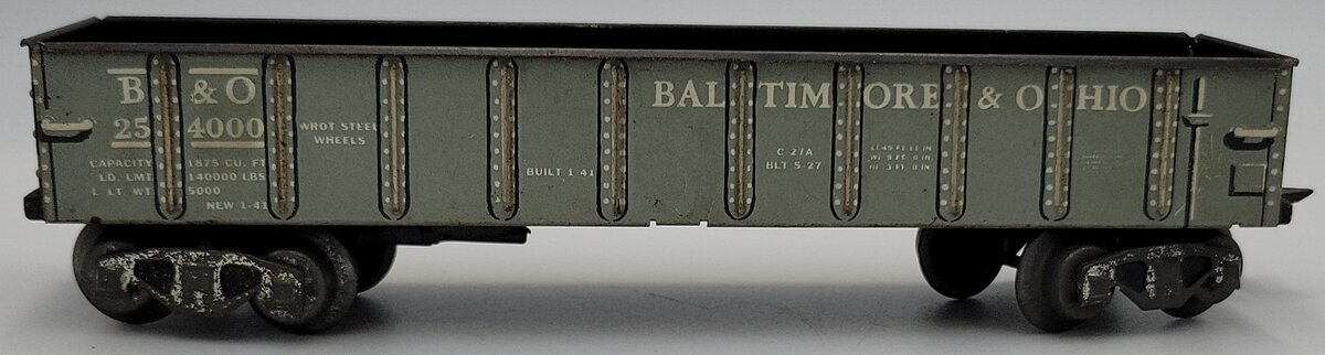 Marx 254000 Tinplate B & O Gondola with Plastic Couplers