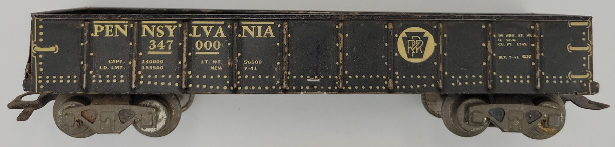 Marx 347000 Tinplate Pennsylvania Gondola with Metal Couplers