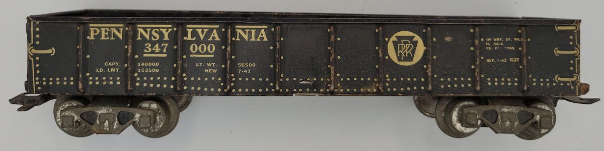 Marx 347000 Tinplate Pennsylvania Gondola with Metal Couplers