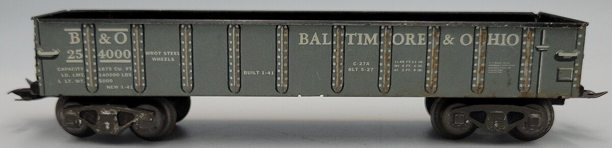 Marx 254000 Tinplate B & O Gondola with Metal Couplers