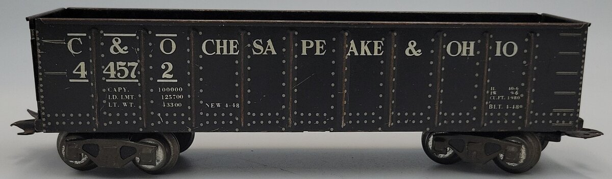 Marx 44572-1 Tinplate C & O Gondola with Metal Couplers