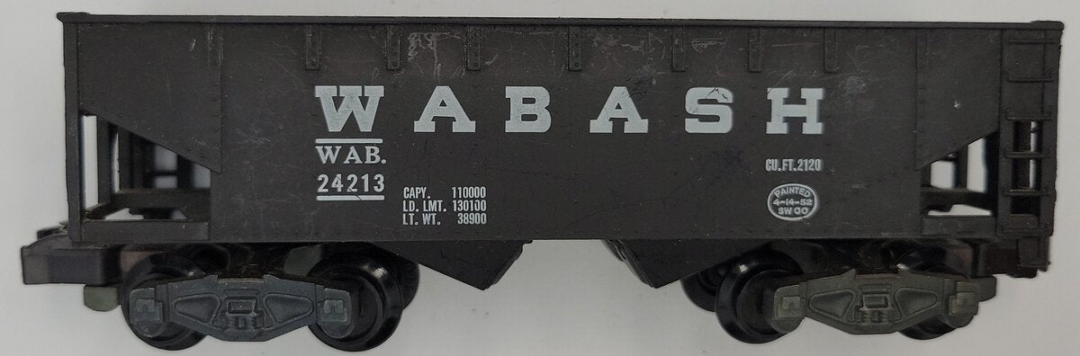 American Flyer PA-12D155 Wabash Hopper Car w/ Operating Coupler Trucks