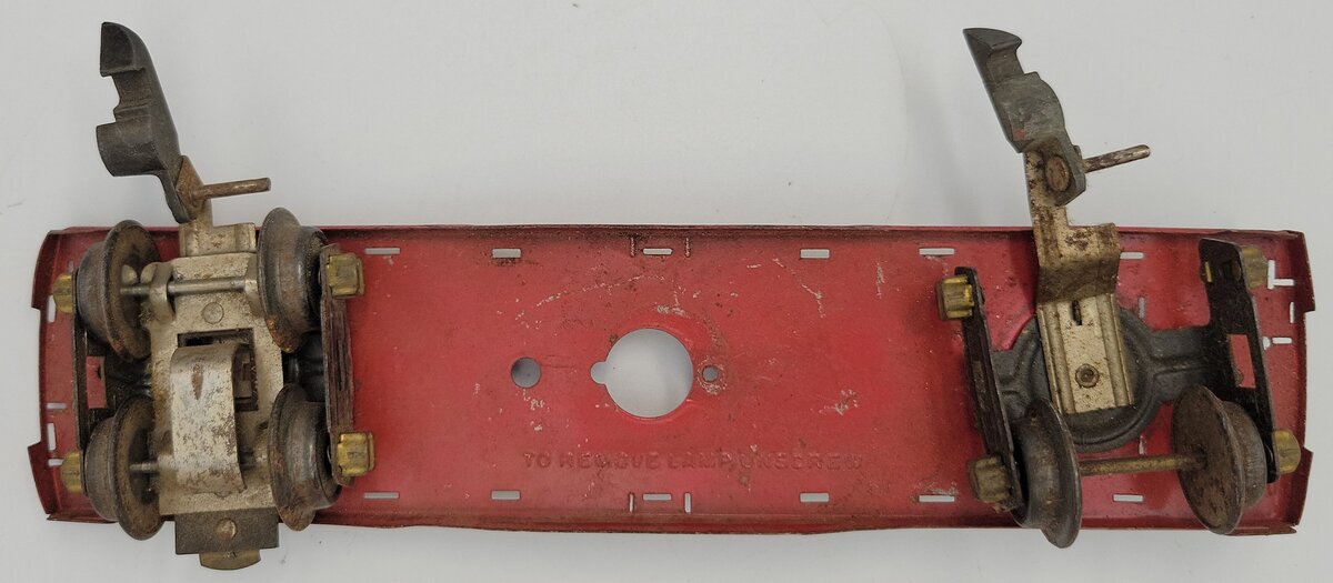 American Flyer 1936-3 O Gauge Red Tinplate Caboose Bottom Frame w/ Coupler Truck
