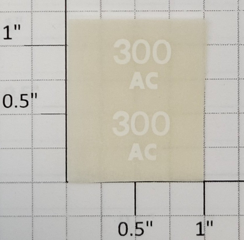 American Flyer TRS300 White Lettering Dry Transfer Decal #300 AC (Set of 2)