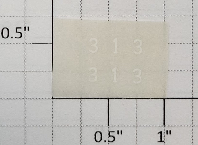 American Flyer TRS313W Small White Lettering Dry Transfer Decal #313 (Set of 2)