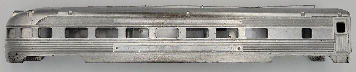 American Flyer K5469WT Repainted Silver Flash Observation Car Shell
