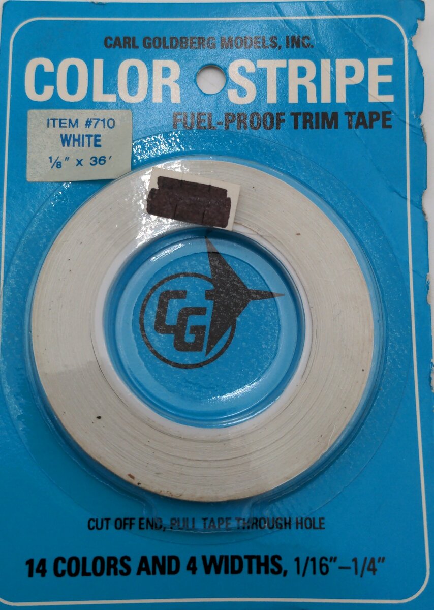 Carl Goldberg Models 710 White Color Stripe Fuel-Proof Trim Tape