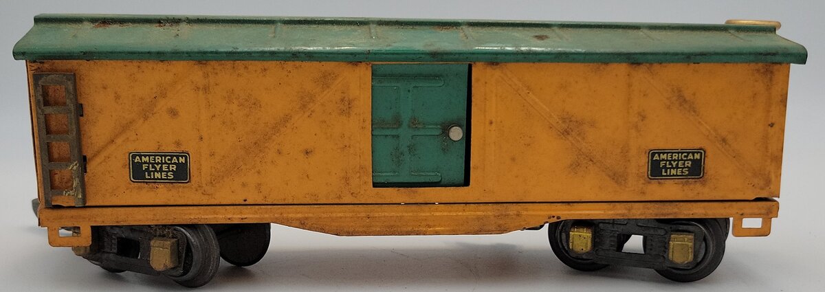 American Flyer 408 O Gauge AFL Orange & Green Box Car w/ Original Box #408