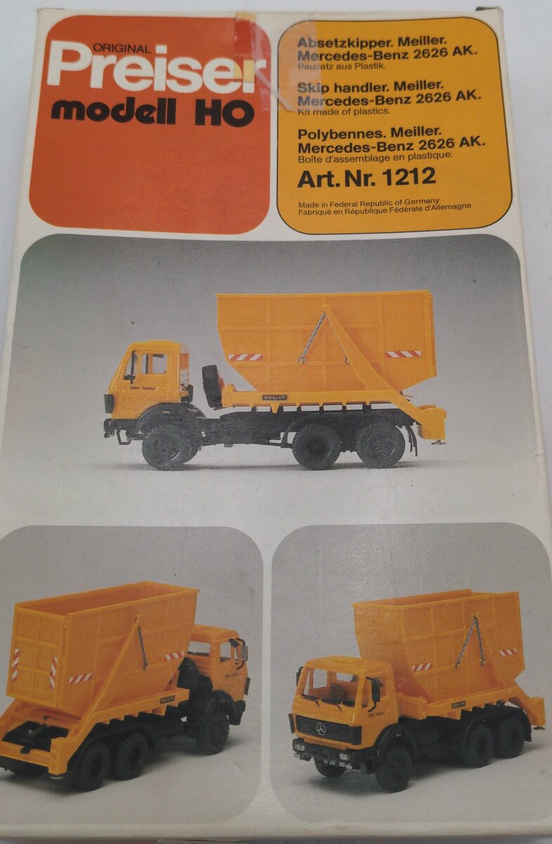 Preiser 1212 HO Art.Nr. Mercedes Benz 2626 Skip Handler Truck Kit