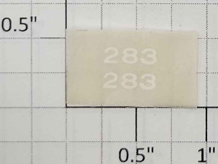American Flyer TRS283W Small White Lettering Dry Transfer Decal #283 (Set of 2)
