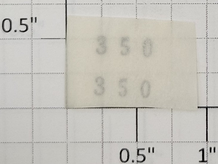 American Flyer TRS350S Small Silver Lettering Dry Transfer Decal #350 (Set of 2)