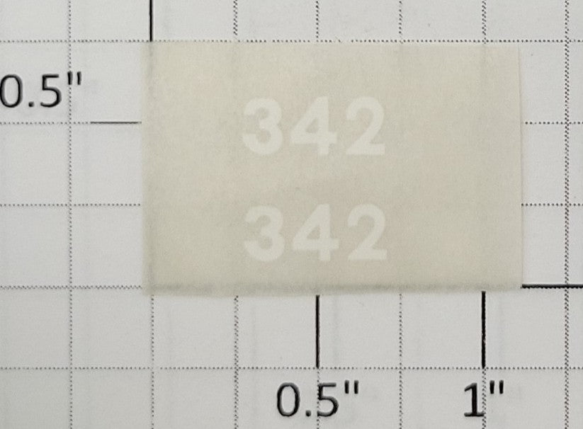 American Flyer TRS342W White Lettering Dry Transfer Decal #342 (Set of 2)