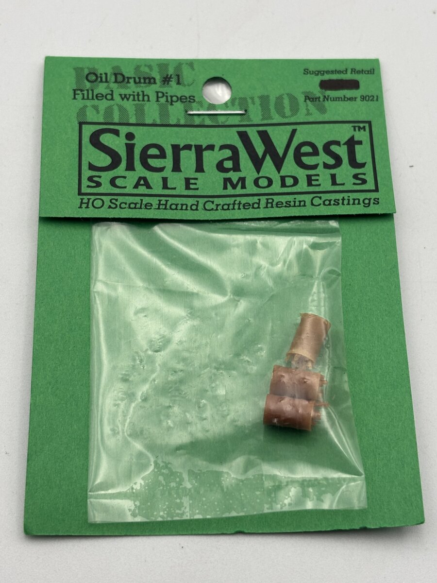 Sierra West 9021 HO Oil Drum #1 Filled With Pipes Resin Casting