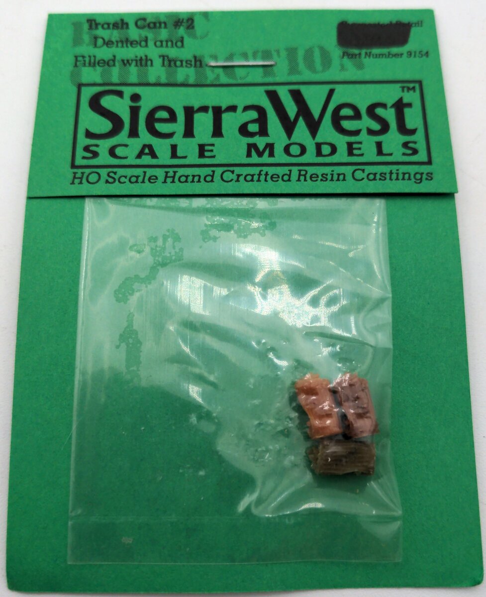 Sierra West 9154 HO Trash Can #2 Dented & Filled w/ Trash