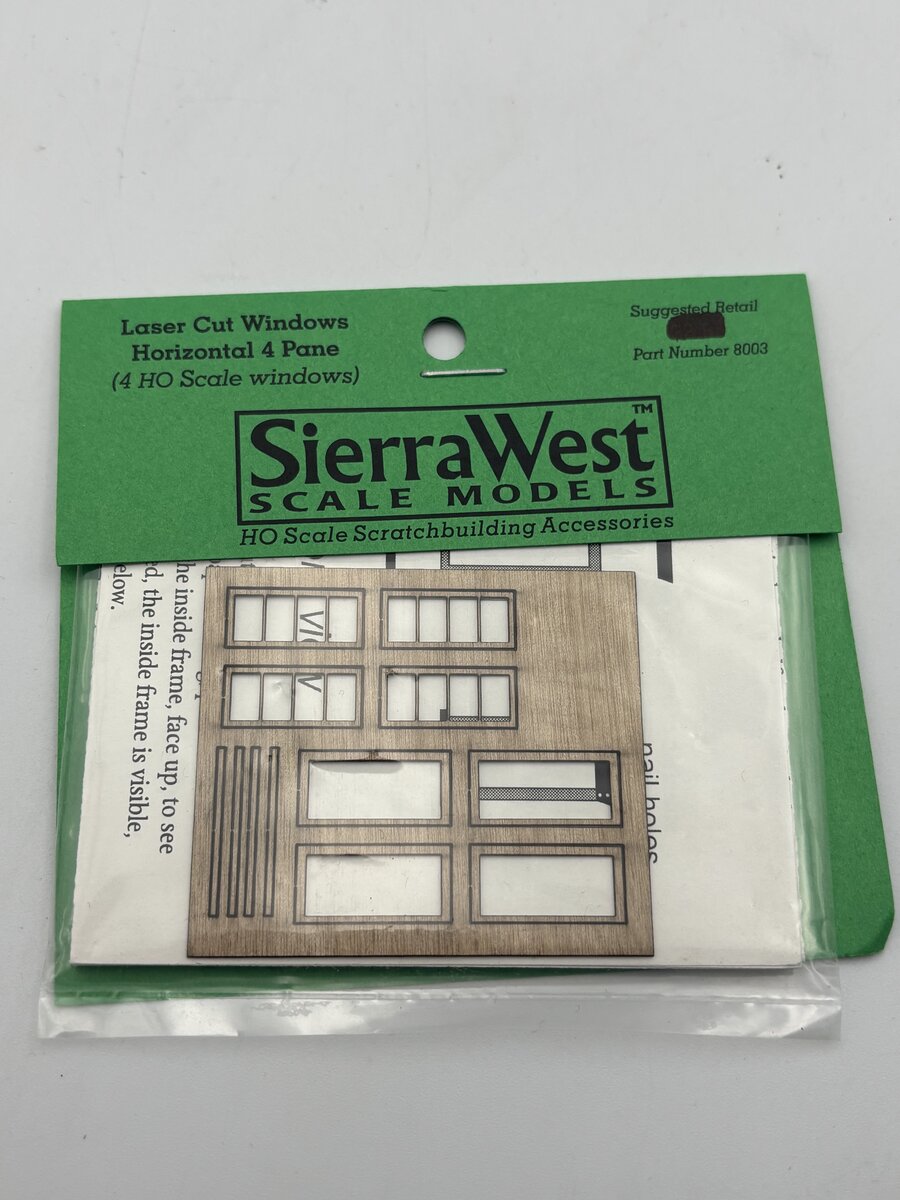Sierra West 8003 HO Laser Cut Windows Horizontal 4 Pane