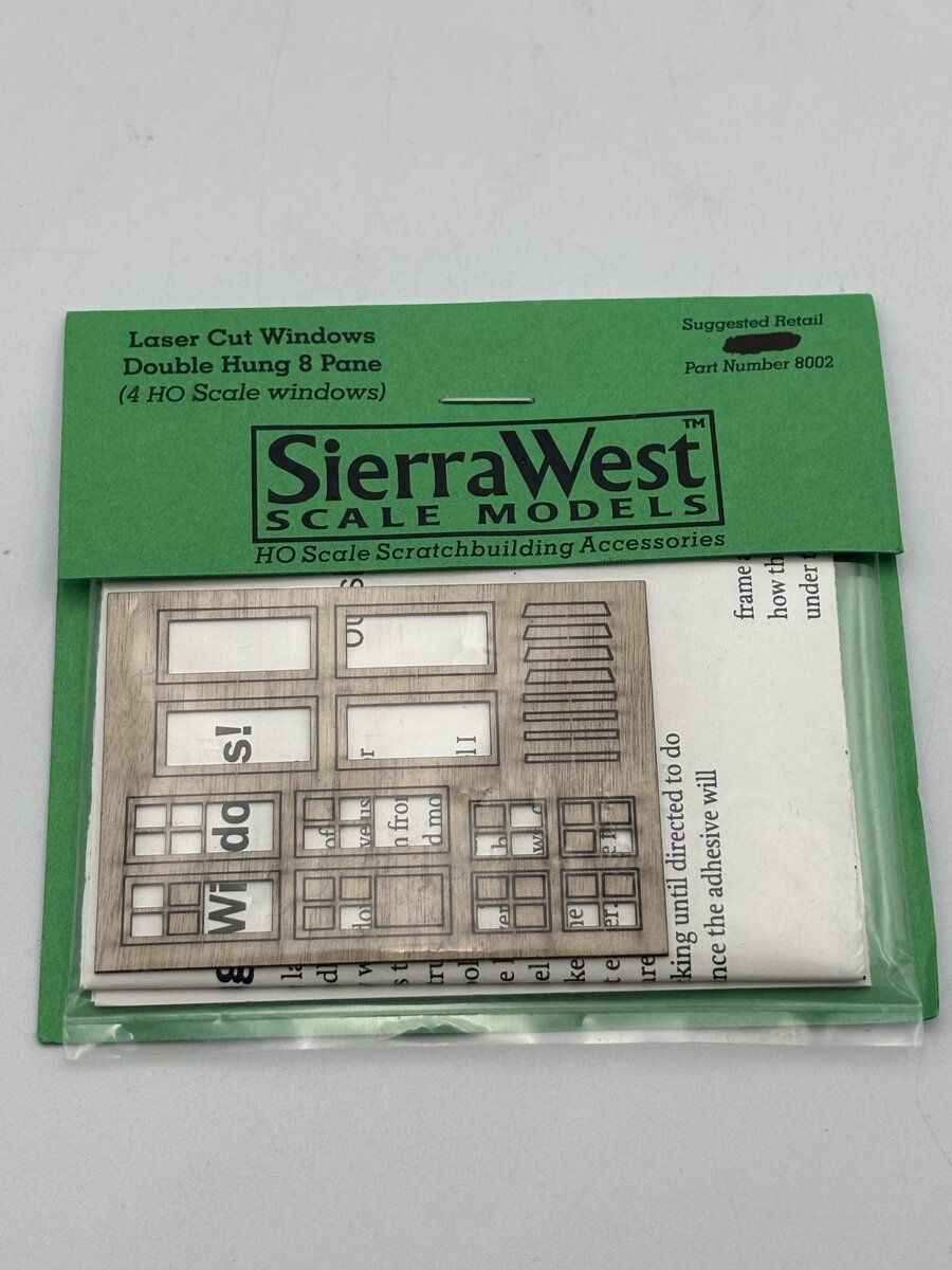Sierra West 8002 HO Laser Cut Windows Double Hung 8 Pane