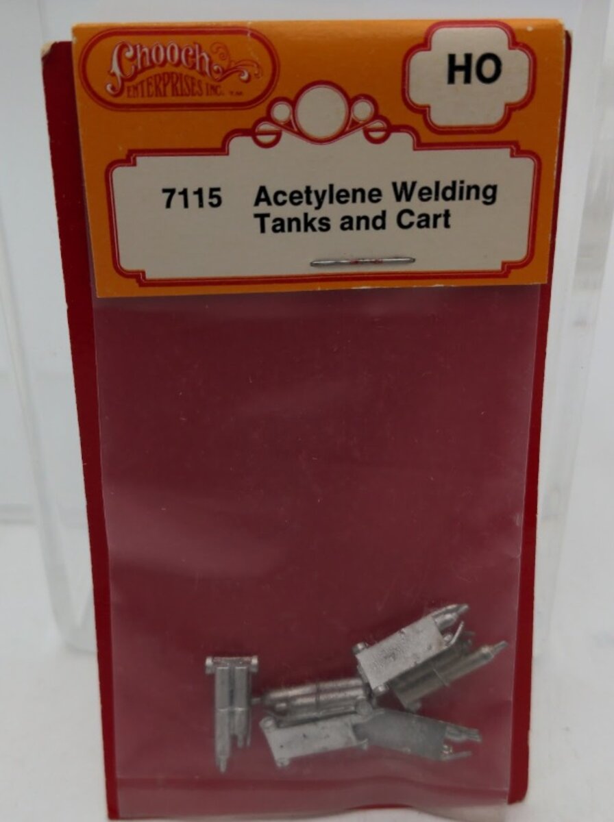 Chooch Enterprises Inc 7115 HO Scale Acetylene Welding Tanks & Cart  White Metal