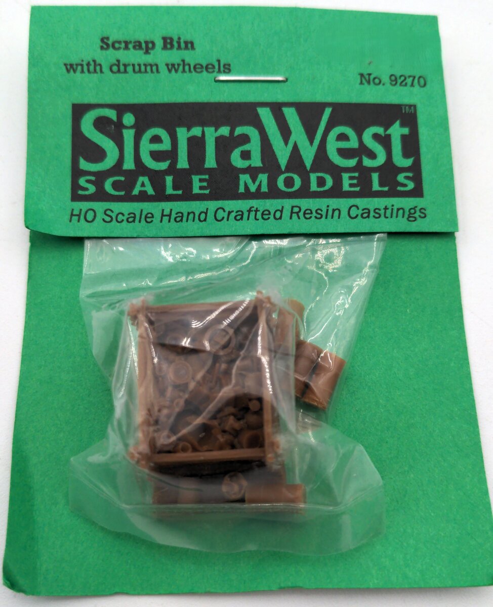 Sierra West 9270 HO Scrap Bin w/ Drum Wheels