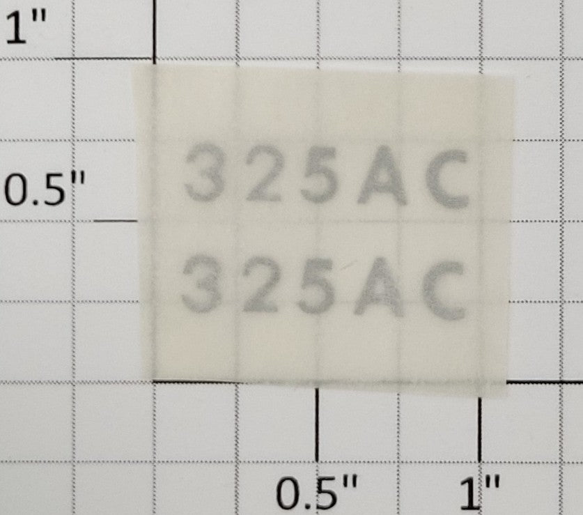 American Flyer TRS325ACS Silver Lettering Dry Transfer Decal #325 AC (Set of 2)