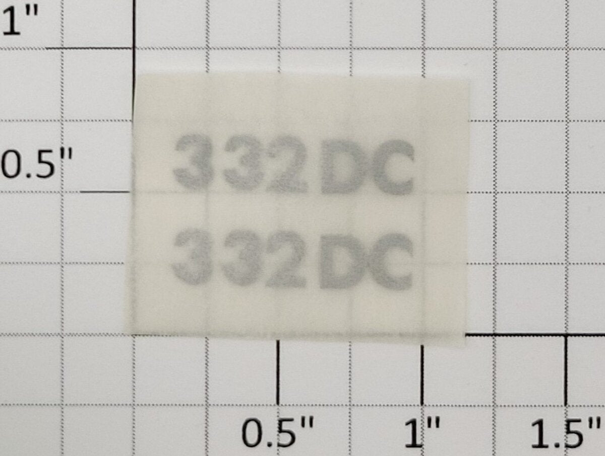 American Flyer TRS332DCS Silver Lettering Dry Transfer Decal #332 DC (Set of 2)