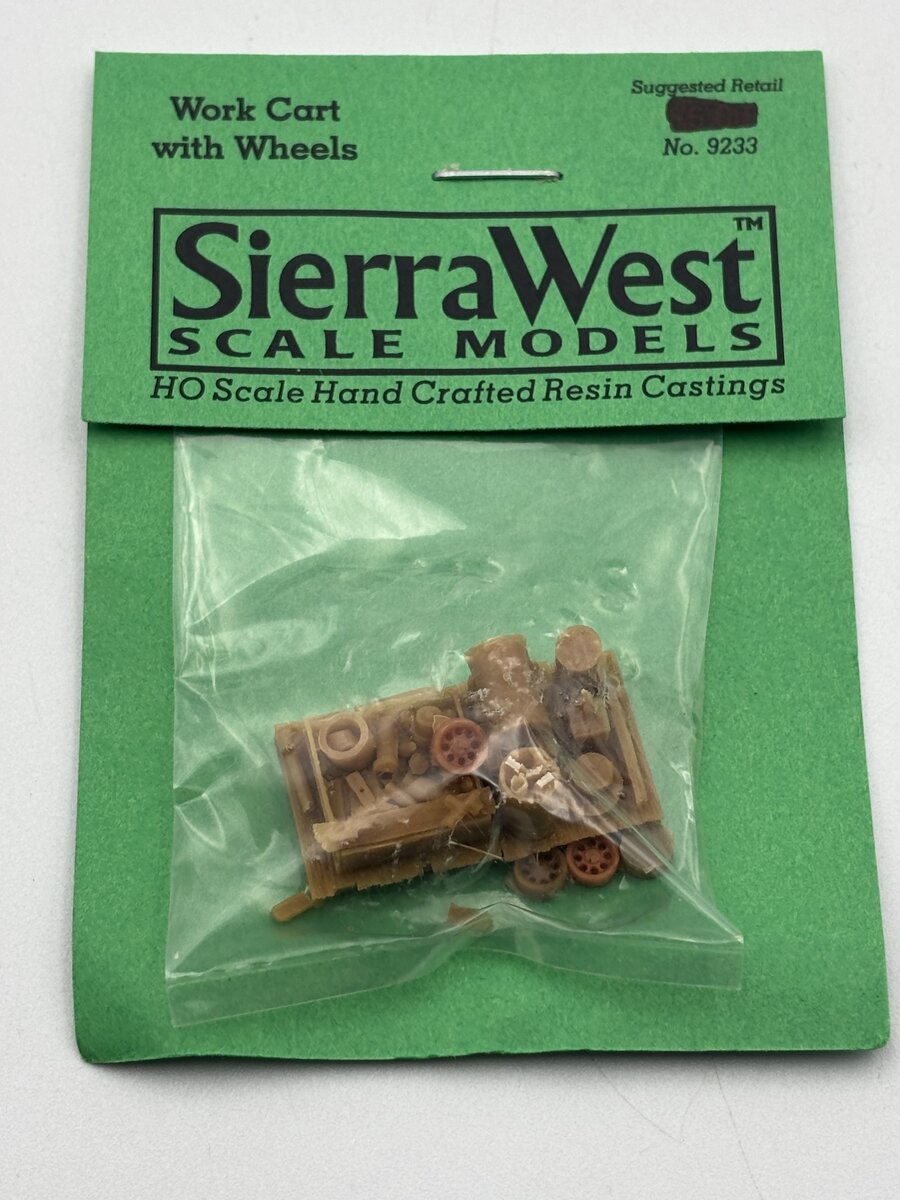 Sierra West 9233 HO Work Cart With Wheels Resin Casting