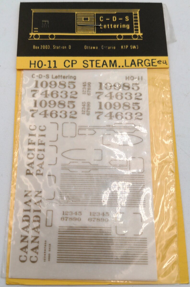 CDS Lettering 9 HO CN Passenger Decals