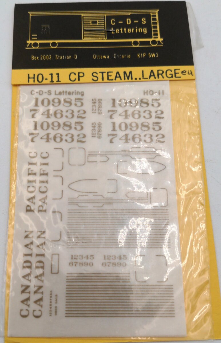CDS Lettering 11 HO CP Steam Large